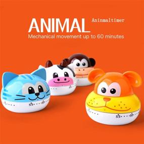 img 2 attached to Adorable Cartoon Animal Kitchen Timer: 60 Minutes Mechanical Clock with Loud Alarm - Blue Cat Design