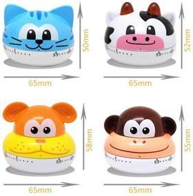 img 3 attached to Adorable Cartoon Animal Kitchen Timer: 60 Minutes Mechanical Clock with Loud Alarm - Blue Cat Design