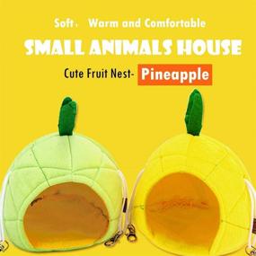 img 3 attached to Cozy Retreat for Small Pets: Naivedream 2 Pack Hamster Bed House - Winter Warm Fleece Cage Nest for Rat, Bird, Mouse, Guinea Pig, and More!