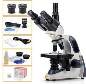 img 1 attached to Swift SW380T Trinocular Microscope - 40X-2500X Magnification, Siedentopf Head, Two-Layer Mechanical Stage, with 5.0 mp Camera and Software - Windows/Mac Compatible, Includes 100 PCS Blank Slides