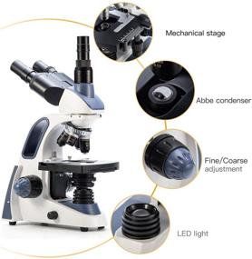 img 2 attached to Swift SW380T Trinocular Microscope - 40X-2500X Magnification, Siedentopf Head, Two-Layer Mechanical Stage, with 5.0 mp Camera and Software - Windows/Mac Compatible, Includes 100 PCS Blank Slides