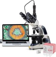 swift sw380t trinocular microscope - 40x-2500x magnification, siedentopf head, two-layer mechanical stage, with 5.0 mp camera and software - windows/mac compatible, includes 100 pcs blank slides logo