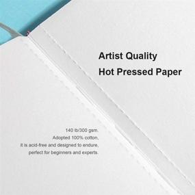 img 3 attached to 🎨 Paul Rubens 100% Cotton Hot Press Watercolor Journal - 7.6” x 5.3”, 20 Sheets (140lb/300gsm) - Acid-Free & Ideal for Watercolors, Gouache, and Acrylics