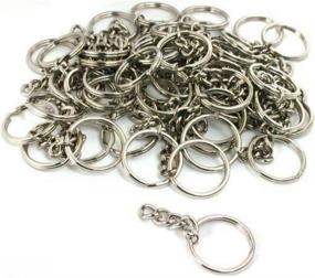 img 1 attached to New 28mm Nickel Plated Key Chain Wallet Craft Findings - Pack of 50