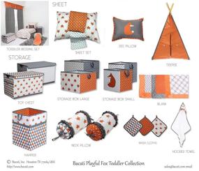 img 1 attached to 🦊 Bacati Playful Foxs Hamper: Stylish and Functional Storage Solution in Orange/Grey