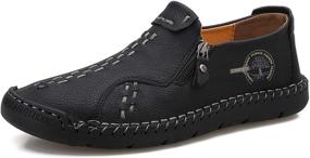 img 4 attached to 👞 Dacomfy Comfortable Men's Loafers with Stitching Lace-Up in Loafers & Slip-Ons