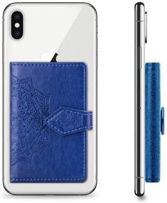 img 3 attached to Cmeka Cell Phone Wallet | Credit Card Holder with 3M Adhesive Sticker | Card Pouch Sleeve for iPhone/Samsung Galaxy/Sony/Android | Blue Mandala Design | Compatible with Most Smartphones