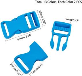 img 3 attached to 🔒 26pcs 13 Colors Side Quick Release Plastic Buckles: DIY Colorful Clips for Luggage, Pet Collar, and Backpack Repair