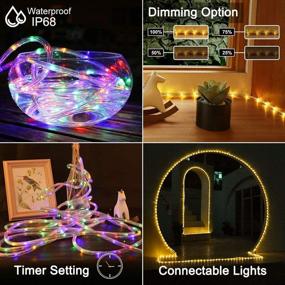 img 3 attached to 🌈 Ollny LED Rope Lights Color Changing - Waterproof Strip Lights with Remote - 120 LEDs, 23ft Tube Lights - Connectable Twinkle Christmas Lights for Indoor/Outdoor Use