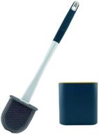 🚽 toilet cleaning brush set - deep cleaning silicone bowl brush with non-slip handle - green logo