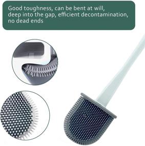 img 2 attached to 🚽 Toilet Cleaning Brush Set - Deep Cleaning Silicone Bowl Brush with Non-Slip Handle - Green