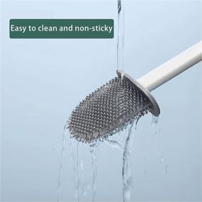 img 1 attached to 🚽 Toilet Cleaning Brush Set - Deep Cleaning Silicone Bowl Brush with Non-Slip Handle - Green