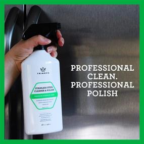 img 2 attached to TriNova Premium Stainless Steel Cleaner and Polish: The Ultimate Solution for Commercial Refrigerators - Complete with Microfiber Cleaning Cloth and Cleaning Spray for Appliances, Fridge, Microwave Oven, and Kitchen. 18oz