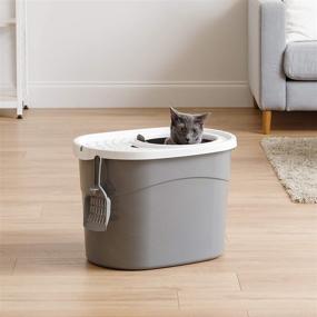 img 3 attached to IRIS USA Cat Litter Box - Top Entry Design with Scoop for Easy Cleaning