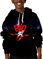 🔥 youth 3d printed hoodie sweatshirt, pullover video game hoodie for boys and girls - cwc gamer flame drawstring chad wild clay novelty hoodies logo