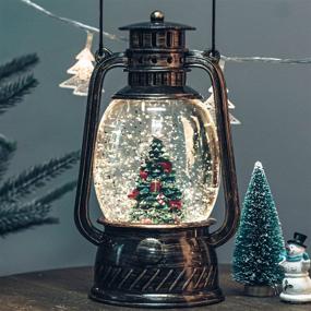 img 4 attached to 🌲 TIJNN Snow Globe Lights: Enchanting Water Sparkling Christmas Tree Scene with Bronzed Exterior - Battery and USB Powered Home Decorative Lights Perfect for Birthdays!