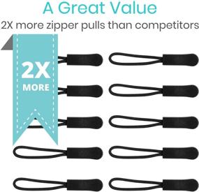 img 2 attached to 🔗 Vive Zipper Pulls (10 Pack) - Easy Grip Replacement Fix for Clothes, Shoes, Purse, Handbag, Luggage, Jacket, Backpack, Boot - Universal Plastic Repair Tabs Dexterity Aid