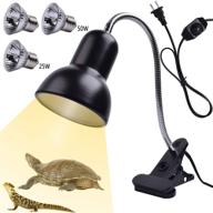 🦎 adjustable 50w reptile heat lamp uva uvb light for aquatic lizards, snakes, chameleons, and amphibians - includes 3 bulbs logo