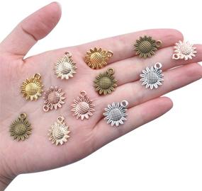 img 2 attached to 🌻 Exquisite Vintage Sunflower Charms: High-quality Alloy Pendant Charms for DIY Jewelry Crafts