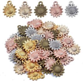 img 4 attached to 🌻 Exquisite Vintage Sunflower Charms: High-quality Alloy Pendant Charms for DIY Jewelry Crafts