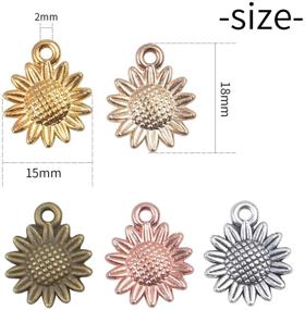 img 3 attached to 🌻 Exquisite Vintage Sunflower Charms: High-quality Alloy Pendant Charms for DIY Jewelry Crafts