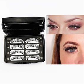 img 3 attached to 👁️ Enhance Your Look with Premium Magnetic Eyelashes Set - 8 PCs, 2 Styles, 3D Reusable & Ultra Thin Magnets