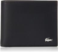 lacoste mens small billfold black men's accessories logo