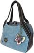 handbag bowling butterfly indigo pleather women's handbags & wallets logo