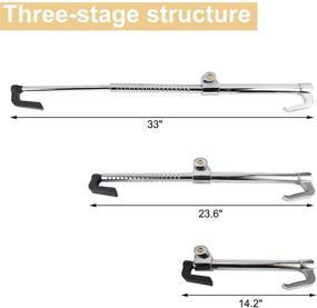 img 3 attached to 🔒 Улучшенная защита рулевого колеса из нержавеющей стали - Антиворье Выдвижной двойной крюк для сцепления и тормоза автомобиля от NovelBee.