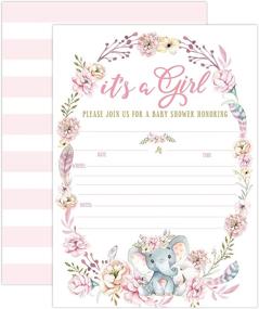 img 4 attached to Pink Elephant Baby Shower Invitation Set: Includes 20 Fill-in Invitations and Envelopes for a Jungle-inspired Baby Girl Shower or Sprinkle Celebration