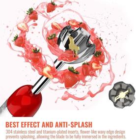 img 2 attached to KOIOS 800W 4-in-1 Multifunctional Immersion Hand Blender: 12 Speed, Stainless Steel Blade, Mixing Beaker, Food Processor, Whisk Attachment - BPA-Free, Red