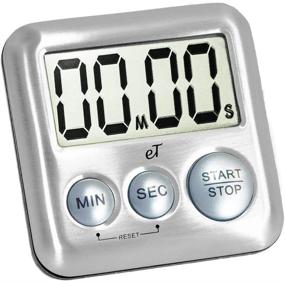 img 4 attached to ⏲️ eTradewinds Stainless Steel Digital Kitchen Timer - Silver - Strong Magnetic Back - Kickstand - Loud Alarm - Large Display - Auto Memory - Auto Shut-Off - Model eT-26 (Silver)