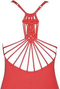 img 1 attached to Hilor Shirred Swimsuits Macrame Swimwear Women's Clothing for Swimsuits & Cover Ups