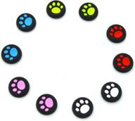 yueton pack of 5 silicone cat pad style analog controller joystick thumb stick grip cap cover replacements for sony playstation 4 controller logo