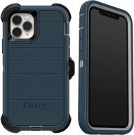 📱 otterbox defender screenless series rugged case & holster for iphone 11 pro - gone fishin blue: enhanced protection with microbial defense - retail packaging logo