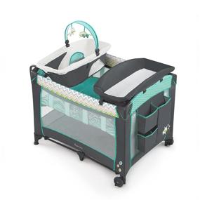 img 4 attached to 🧸 Ingenuity Smart and Simple Packable Portable Playard with Changing Table - Ridgedale: Versatile and Convenient Baby Essential