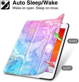 img 2 attached to Hepix iPad Case 10.2 - Purple Blue Pink Marble Shockproof Cover with Pencil Holder - Compatible with iPad 9th 8th 7th Gen - Auto Sleep/Wake - A2270 A2428 A2429 A2197 A2198 A2200 - 2019 2020 2021