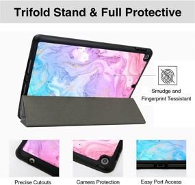 img 1 attached to Hepix iPad Case 10.2 - Purple Blue Pink Marble Shockproof Cover with Pencil Holder - Compatible with iPad 9th 8th 7th Gen - Auto Sleep/Wake - A2270 A2428 A2429 A2197 A2198 A2200 - 2019 2020 2021