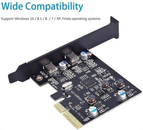 img 3 attached to 💻 Карта PCI-E YEELIYA USB 3.1 Gen 2 (10Gbps) с 2 портами USB-C для настольного ПК - совместима с Windows