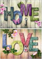🏠 2-pack diamond painting kits for adults - 5d diy round diamond number kits with full drill - crystal rhinestone diamond embroidery paintings for home and office wall decor - 16 × 12 inch - love home logo