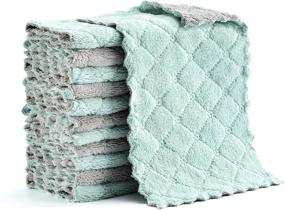 img 4 attached to 🧽 Microfiber Cleaning Cloth, Kitchen Towels - Lint Free, Highly Absorbent, Double-Sided Cleaning Supplies for Kitchen and Car Cleaning - Pack of 12