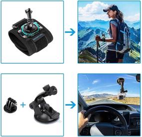 img 3 attached to 📷 SmilePowo 42-in-1 Action Camera Accessories Kit for GoPro Hero 9 8 Max 7 6 5 4 3 3+ 2 1 Black, GoPro 2018 Session Fusion, Silver, Insta360, DJI, AKASO, APEMAN, YI, Campark, XIAOMI & more