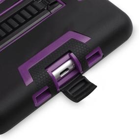 img 1 attached to 📱 iPad Mini Case with Kickstand Feature, Shock-Absorption/High Impact Resistant Hybrid Three Layer Protective Cover in Black and Purple - Designed for iPad Mini, iPad Mini 2, iPad Mini 3, and iPad Mini Retina