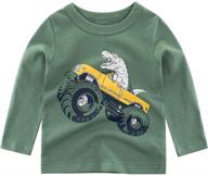 dinosaur shirt for kids – long sleeve cotton t-shirts with graphic prints by howjojo boys logo