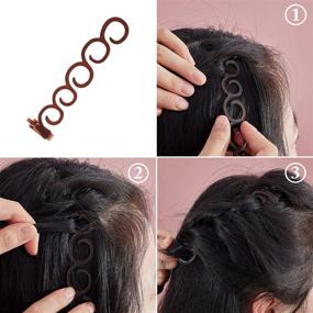 img 2 attached to 💇 14-Piece Hair Braiding Tool Kit: Style Your Hair with Ease! Perfect for Ponytail Twist, French Hair, and Fishbone Braid Styles. Includes Mini Rubber Bands for Women and Girls. DIY Hairstyle Favors.