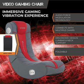 img 2 attached to 🪑 X Rocker Extreme III 2.0 Gaming Rocker Chair with Audio System in Black/Red, Dimensions: 26 x 17.5 x 17