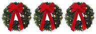 🎄 set of 3 winter wonderland pre-lit battery-operated 18-inch wreaths logo