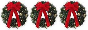 img 3 attached to 🎄 Set of 3 Winter Wonderland Pre-Lit Battery-Operated 18-Inch Wreaths