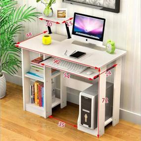 img 3 attached to 💪 Harapu Strong Bearing Computer Desk with Keyboard Tray: The Perfect Home Office Storage Solution