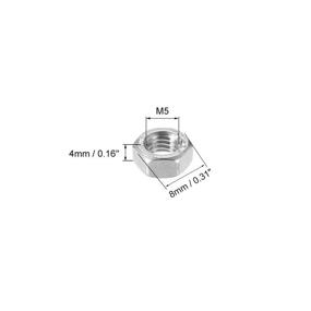 img 2 attached to Uxcell Metric Stainless Hexagon Silver Hardware